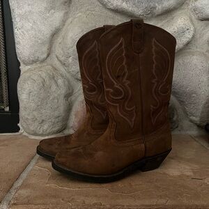 Shyanne Tan and Brown Leather Boots